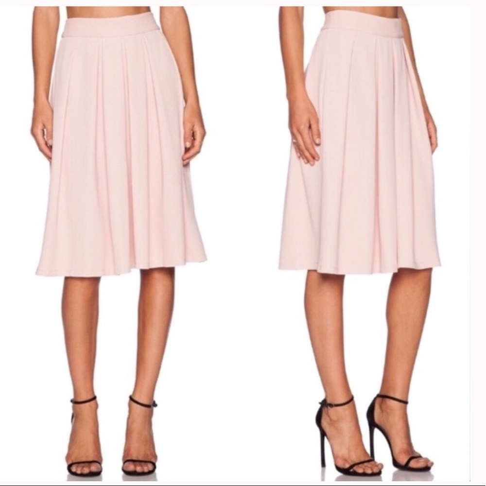 Wayf Pleated Midi Skirt, Blush medium